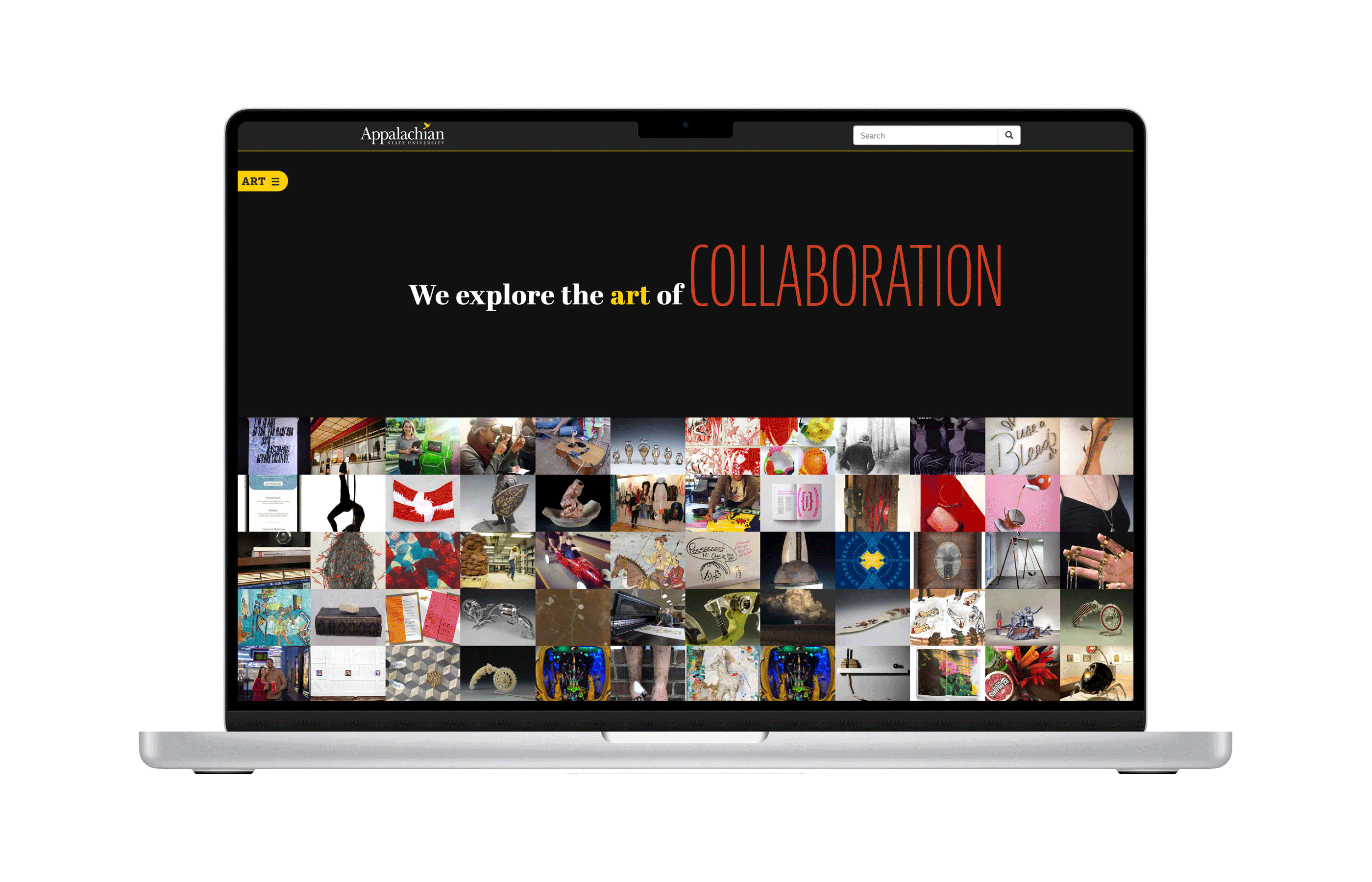 Homepage of Art Website