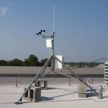 Weather instruments during installation at Salisbury University