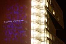 Projection of The Political Reporter in Charlotte, NC during the 2012 Democratic National Convention